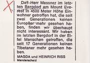 Herr Messner und die Leute aus der Eifel