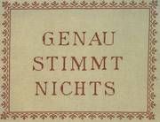 Genau stimmt nichts